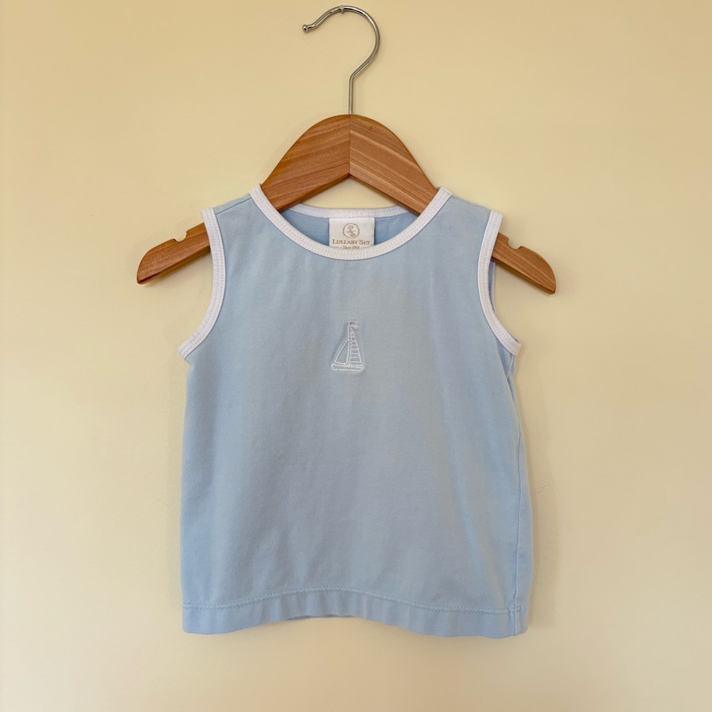 Lullaby Set Embroidered Sailboat Tank Top - 12m - EUC